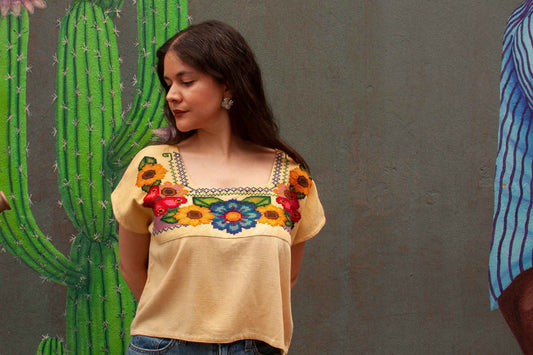 Blusa Amarilla Flores
