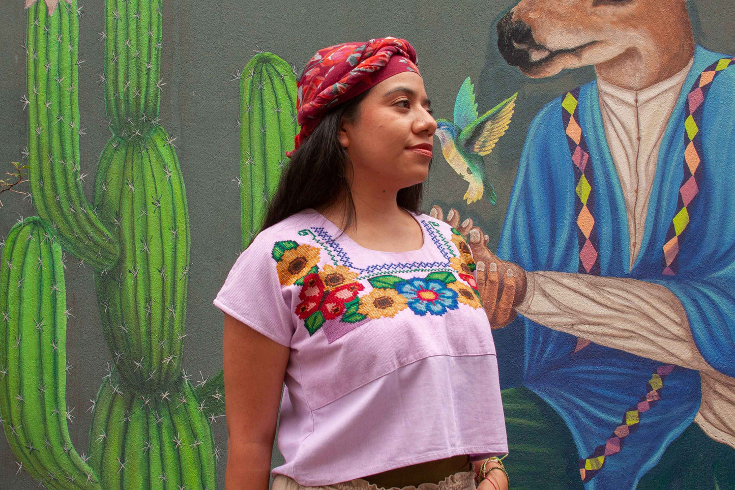 Blusa Lila Flores