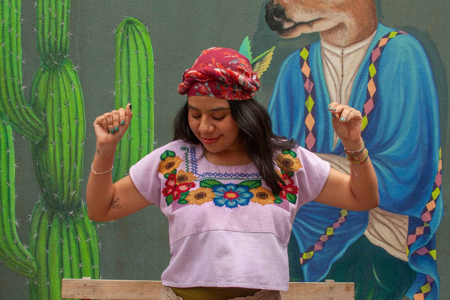 Blusa Lila Flores