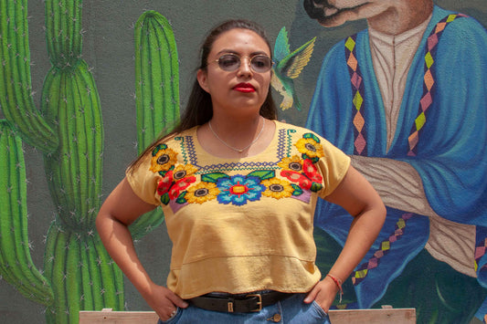 Blusa Amarilla Flores