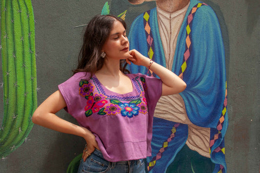 Blusa Morada Flores