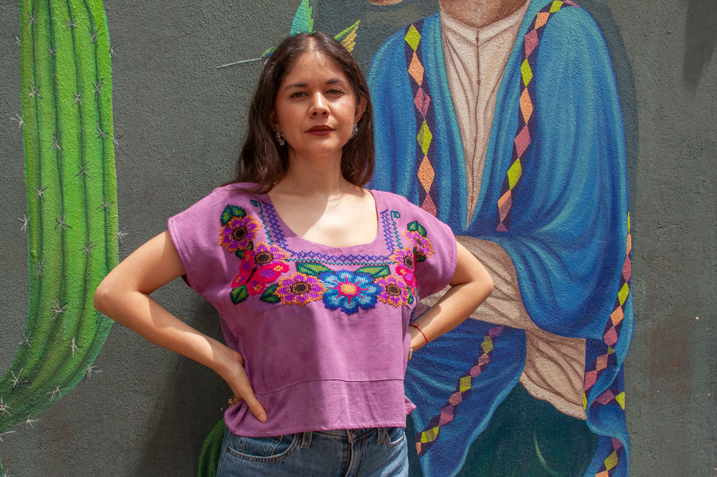 Blusa Morada Flores