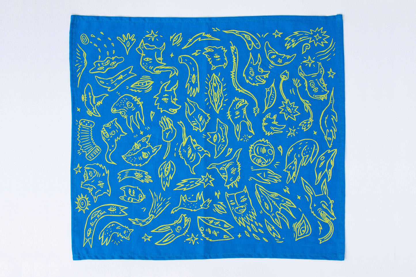 Paliacate "Máscaras" azul / verde