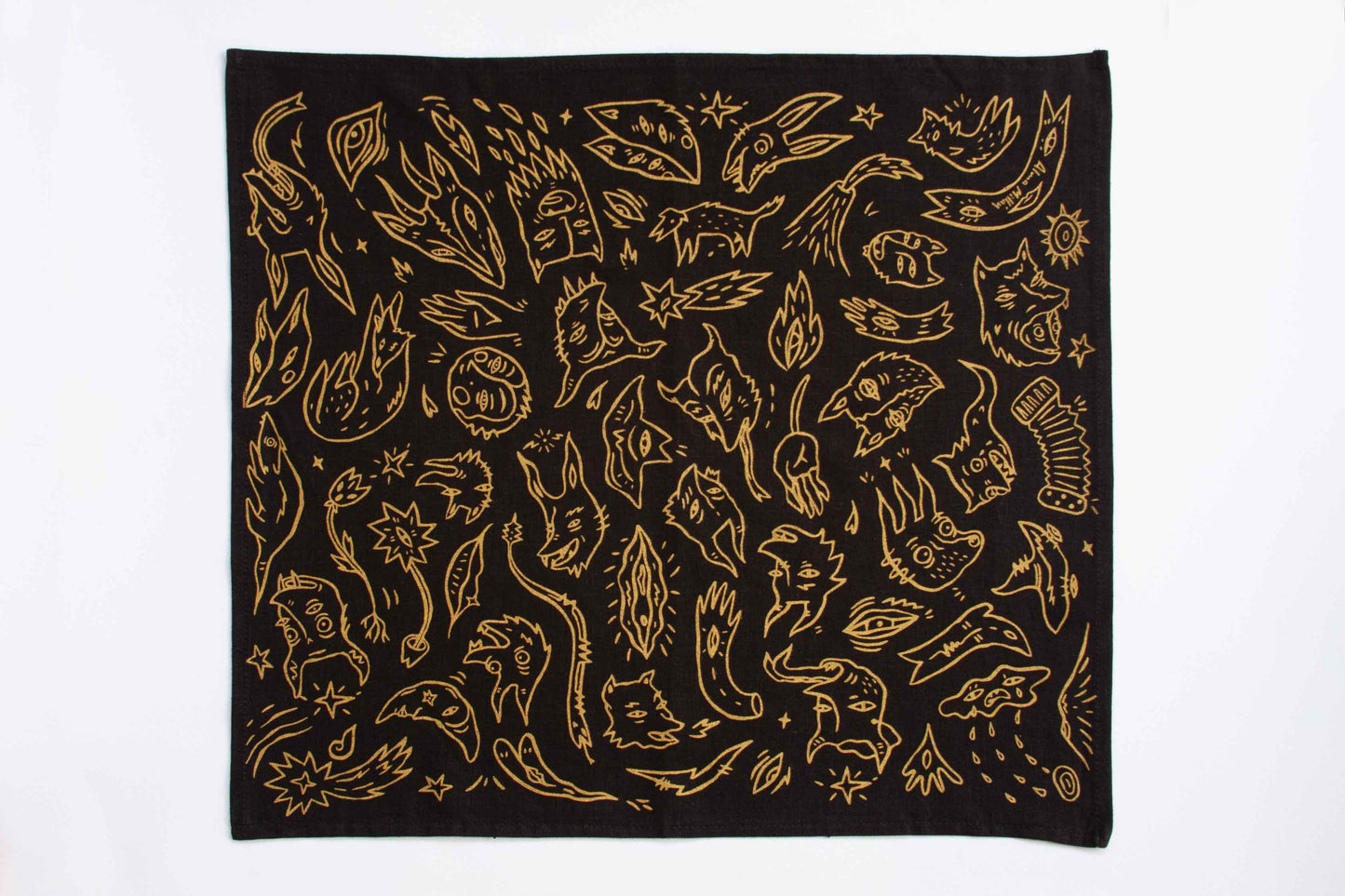 Paliacate "Máscaras" Negro / dorado