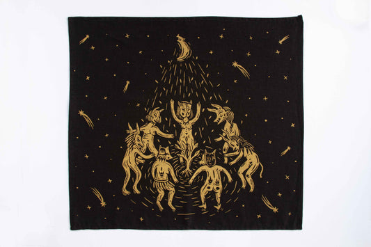 Paliacate "Danza a la Madre Tierra" negro / dorado