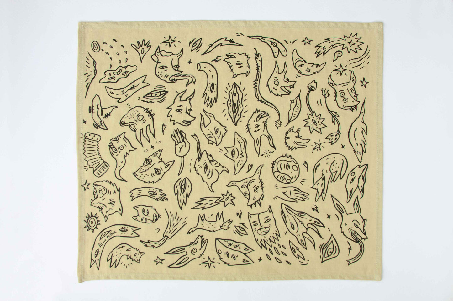 Paliacate "Máscaras" verde / negro
