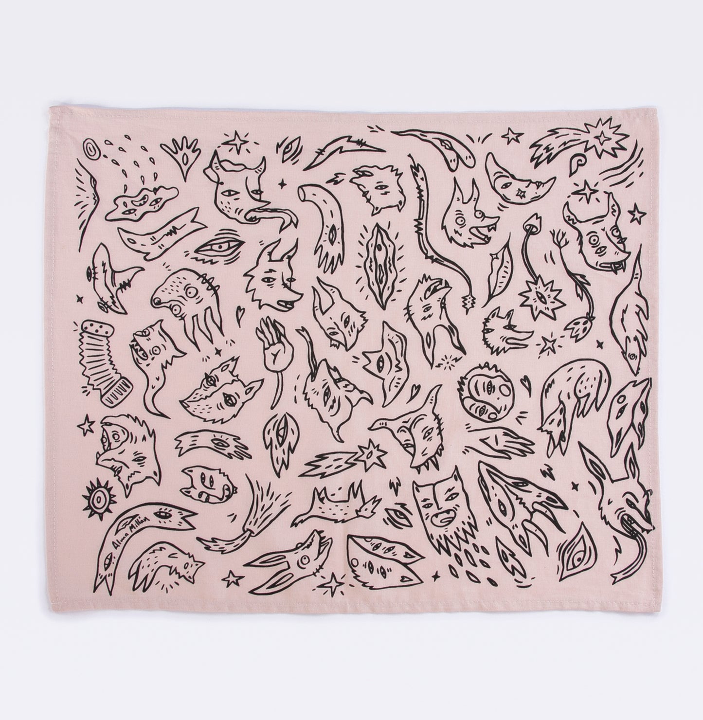 Paliacate "Máscaras" color rosa claro