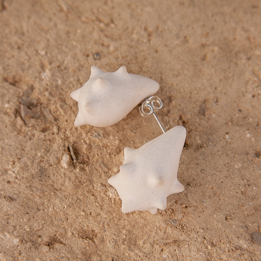 Aretes broquel gotas espinas
