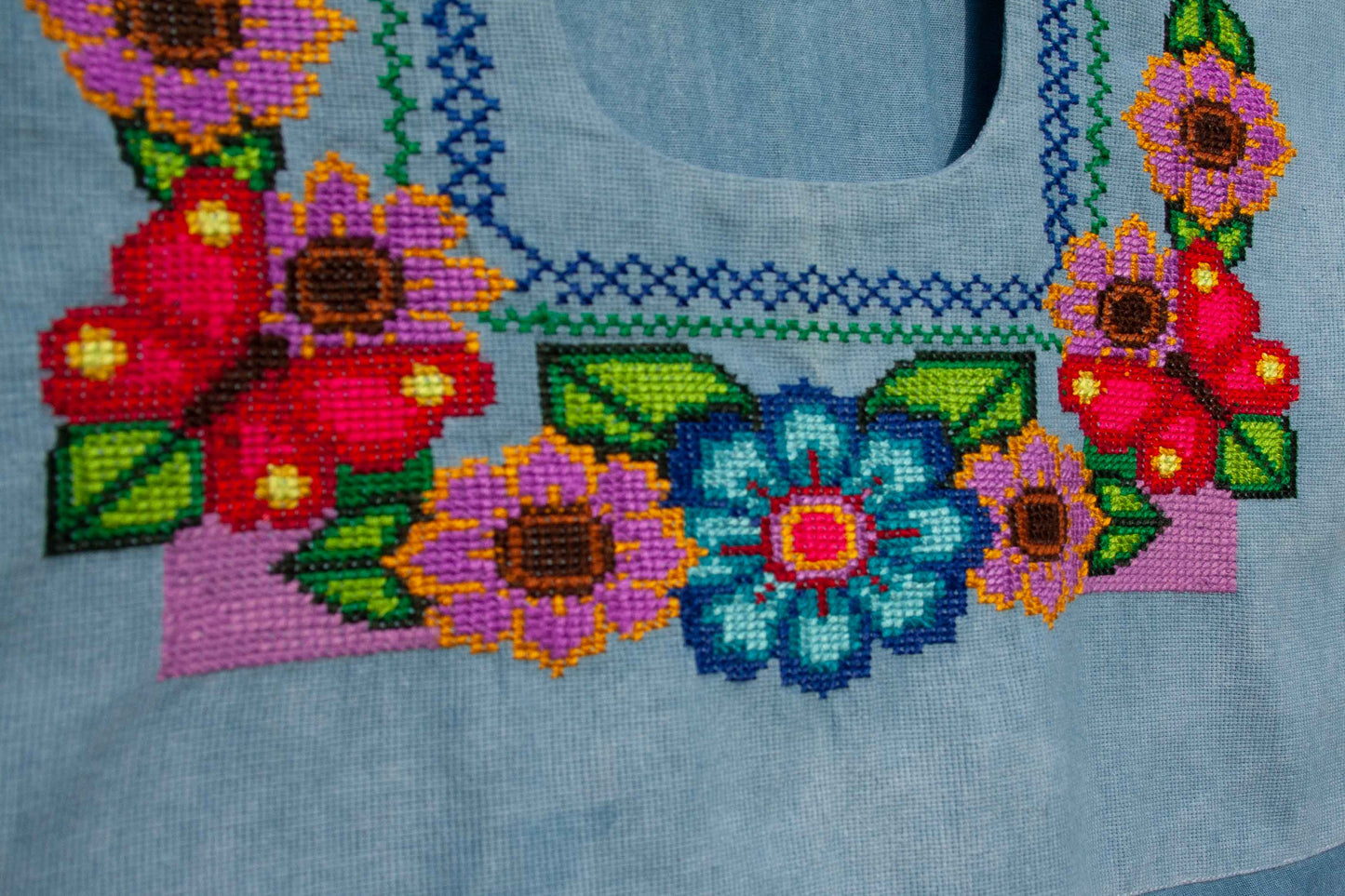 Blusa Azul Flores