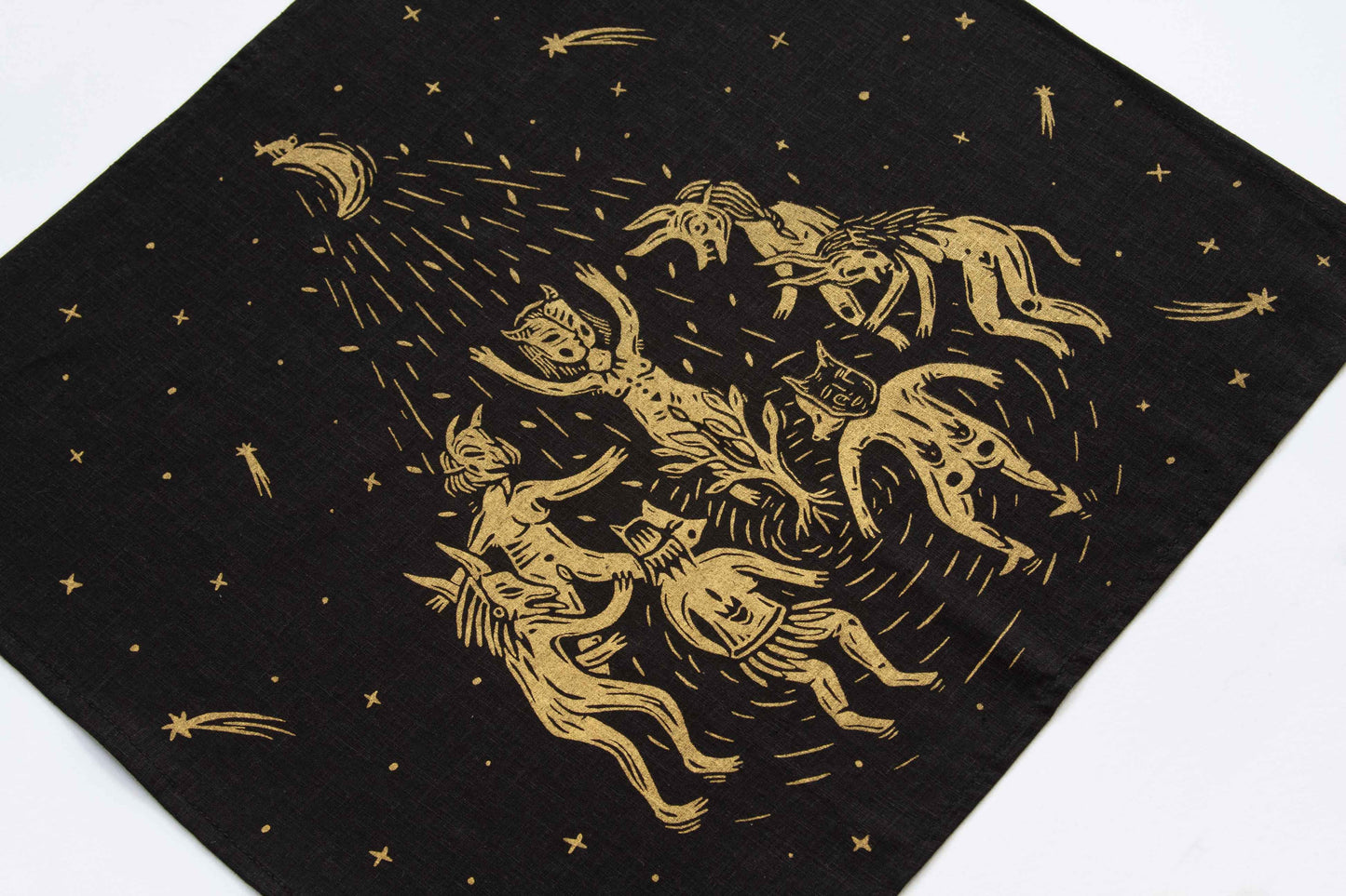 Paliacate "Danza a la Madre Tierra" negro / dorado