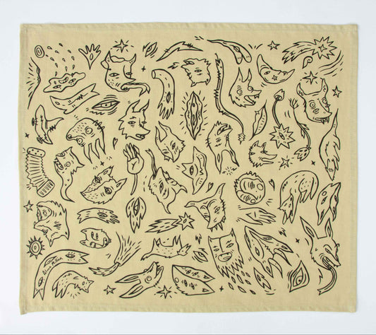 Paliacate "Máscaras" verde / negro